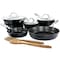 Kenmore Logan 10 Piece Aluminum Nonstick Cookware Set in Black with Wood Utensils 82911.1 - alternate 1