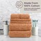 Lavish Home 6PC Jacquard Towel Set 100% Cotton Bathroom Accessories Soft & Absorbent Bathroom Set 67-040-CLAY - alternate 3