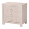 Baxton Studio Javianne End Table with Striped Faux Leather - 3-Drawer Storage Cabinet with Gold Knobs 267-14622-ZORO - alternate 1