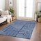 Homeroots 8' X 10' Navy Blue And Ivory Geometric Washable Indoor Outdoor Area Rug 600843 - alternate 4