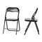 Homeroots Set of Two Black Faux Leather and Steel Folding Chairs, 2PK 719403 - alternate 3