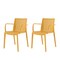 Homeroots Set of Four 22" Yellow Heavy Duty Plastic Outdoor Stacking Arm Chairs 565276 - alternate 3