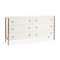 Homeroots 63in Gold And White Wood Carved Geometric Six Drawer Sideboard 611020 - alternate 3