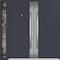 Vdomdoors Metal Double Doors Deux 0729 Gray Graphite Stainless Steel insert 1 Sidelight Entry Modern Painted DEUX0729DEXD-GRE-W72+16xH96-RH-O - alternate 1