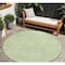 Homeroots 8' Lime Green Gray And Ivory Round Geometric Washable Indoor Outdoor Area Rug 594565 - alternate 1