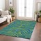 Homeroots 8' X 10' Green And Teal Blue Animal Print Washable Indoor Outdoor Area Rug 600675 - alternate 5
