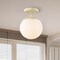 Jonathan Y Marcel Bistro 7.75" 1-Light Bohemian Farmhouse Iron/Frosted Glass LED Semi Flush Mount, Beige/White JYL7499B - alternate 4