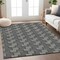 Homeroots 9' X 12' Black And Ivory Geometric Washable Indoor Outdoor Area Rug 594981 - alternate 5