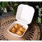 Kitch 24/7 Disposables White Compostable Molded Fiber Hinged Container, 6 x 6 inch, 500PK KC-6X6HC-NPAW - alternate 1