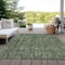 Homeroots 8' X 10' Artichoke Green And Black Damask Washable Indoor Outdoor Area Rug 605094 - alternate 4