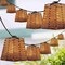 Jonathan Y Quinn 10-Light 10 ft. Classic Vintage LED G40 Square Bamboo Shaded String Lights, Brown JYL8707A - alternate 3