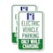 Signmission Electric Vehicle Parking Only While Charging with Graph, 18'' X 24'', Heavy Gauge Aluminum, 2PK A-1824-2PACK-24113 - alternate 1
