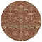 Homeroots 8' Brown Tan And Red Round Floral Washable Indoor Outdoor Area Rug 603433 - alternate 5