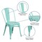 Flash Furniture Mint Green Metal Indoor-Outdoor Stackable Chair, PK4 4-ET-3534-MINT-GG - alternate 4