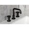 Kingston Brass Widespread Bathroom Faucet with Push Pop-Up Drain, Matte Black KS1410RNX - alternate 2