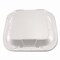 Plastifar Foam Hinged Lid Containers, 3-Compartment, 8.56 x 8 x 2.76, White, Foam, 200PK 10393 - alternate 2