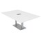 Skutchi Designs Rectangle Conference Table With Power Unit, 48 in W, 84 in L, White HAR-REC-48X84-DOU-W960-ESIL - alternate 1
