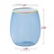 Smarty Had A Party Clear Blue with Gold Elegant Stemless Plastic Wine Glasses (12 oz.), 64PK 3712C-BLG-CASE - alternate 3