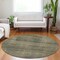 Homeroots 8' Brown Beige And Taupe Round Striped Washable Indoor Outdoor Area Rug 588078 - alternate 5