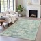 Homeroots 8' X 10' Teal Blue Linen And Pale Aqua Abstract Washable Indoor Outdoor Area Rug 630912 - alternate 3