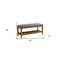 Homeroots 40in Gray and Brown Linen Blend and Solid Wood Upholstered Storage Bench With Shelves 286432 - alternate 4