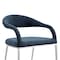 Armen Living Morgan Upholstered Dining Chair with Brushed Stainless Steel and Blue Fabric - Set of 2 LCMOSIBSBLU - alternate 4