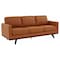 Leisuremod Chester Modern Leather Sofa with Birch Wood Base, Cognac Tan CS83TN-L - alternate 1