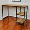 Homeroots 42" Natural and Black Solid Wood and Metal Computer Desk 516426 - alternate 3