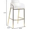Leisuremod Axis Velvet/Polyester/Leather Bar Stool - Stainless Steel Base, Low Back & Armrests, 2PK ACG29W2 - alternate 4