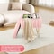 Simple Deluxe Vanity Chair Stool with Storage, Ottoman Soft Faux Fur Padded Makeup Seat, Adjustable Height Footst 3A88HKOTTOASMPNK - alternate 2