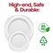Smarty Had A Party 7.5" White with Silver Fancy Round Disposable Plastic Salad Plates, 120PK 8887-WHS-CASE - alternate 4