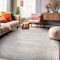 World Rug Gallery Bohemian Stripes Washable Non Slip Area Rug 6 ft x 9 ft Beige WR73BEIGE6X9 - alternate 1