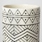 Homeroots 17" Cream and Charcoal Geometric Cylinder Ceramic Vase 397501 - alternate 2