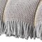 Homeroots 55" X 70" Taupe And Gray Cotton Blend Woven Checkered Plush Throw Blanket with Fringe 633076 - alternate 4