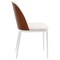 Leisuremod Tule Fabric Dining Side Chair with White Powder-Coated Steel Frame, Walnut/Beige TWCWN18BG - alternate 3