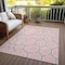Homeroots 5' X 8' Pink Gray And Ivory Abstract Washable Indoor Outdoor Area Rug 600553 - alternate 4