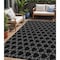 Homeroots 3' X 5' Black And White Geometric Washable Indoor Outdoor Area Rug 613542 - alternate 1