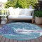 Homeroots 8' Teal Blue Purple And Pink Round Abstract Washable Indoor Outdoor Area Rug 602679 - alternate 7