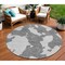 Homeroots 8' Gray And Ivory Round Abstract Washable Indoor Outdoor Area Rug 614541 - alternate 1