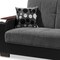 Homeroots 87" Dark Gray And Black Chenille And Faux Leather Sleeper Sofa And Toss Pillows With Brown Legs 607177 - alternate 5