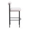 Homeroots Set of Two 30" Ivory and Black Shearling and Steel Low Back Bar Height Bar Chairs 555748 - alternate 4