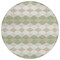 Homeroots 8' Artichoke Green Ivory And Beige Round Geometric Washable Indoor Outdoor Area Rug 597862 - alternate 2