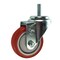 Service Caster 3.5 Inch SS Red Polyurethane Wheel Swivel 12mm Threaded Stem Caster SCC SCC-SSTS20S3514-PPUB-RED-M1215 - alternate 1
