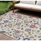Homeroots 8' X 10' Linen Pink And Denim Blue Floral Washable Indoor Outdoor Area Rug 597827 - alternate 1