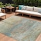 Homeroots 10' X 14' Wheat Sky Blue And Beige Abstract Washable Indoor Outdoor Area Rug 631466 - alternate 1