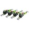 Mytee Products 1inx12ft Retractable Tie-down Straps W/ S-Hook - 4 Ratchet Straps Kit, Green RS112R-FG4PK - alternate 5