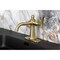 Kingston Brass One-Handle Single-Hole Bathroom Faucet with Deck Plate and Push Pop-Up Drain, Brushed Brass KSD3547TKL - alternate 4