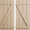Ekena Millwork Rustic Four Board Joined Board-n-Batten Rough Sawn Faux Wood Shutters w/Z-Board, 22W x 36H, PR SHUBJZ22X36RSPR - alternate 1