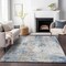 Homeroots 3' X 5' Denim Blue And Sky Blue Abstract Washable Indoor Outdoor Area Rug 587866 - alternate 4
