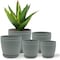Campior Plastic Plant Pots with Drainage, Home Decor Flower Pot, Stackable Design for Indoor Outdoor Use, 10PK CMPGRY10 - alternate 1